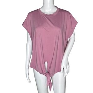 Crivit Shirt Womens Large Pink Tie Front Casual Commute Workout Gym Athleisure‎